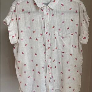 Rails White Shirt with Watermelon Print